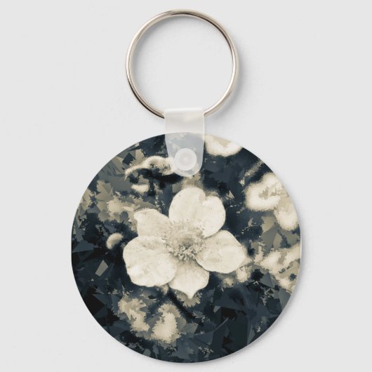 モダンなアネモネの花の植物画 キーホルダー (正面)