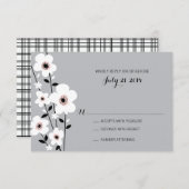 モダンなアネモネ結婚する| 出欠カード (正面/裏面)