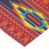 モダンなアフリカの芸術の神の眼状斑の赤い黄色 ショートテーブルランナー (コーナー)