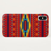 モダンなアフリカの芸術の神の眼状斑の赤い黄色 Case-Mate iPhoneケース (裏面(横))