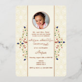モダンなアンナプラシャン初米式写真 箔招待状 (正面)
