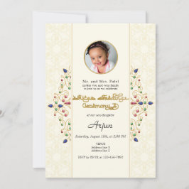 モダンなアンナプラシャン 初米式 フォト 招待状