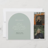 モダンなアーチとボヘミアンスタイルの卒業発表オープンハウス 招待状 (裏面)