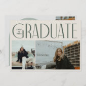 モダンなアーチとボヘミアンスタイルの卒業発表 オープンハウス 招待状 (正面/裏面)