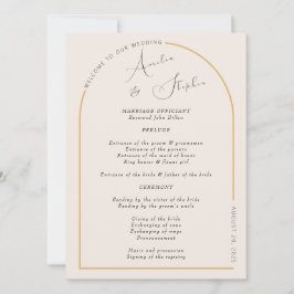 モダンなアーチのリアルなホイル ウェディングプログラム 招待状