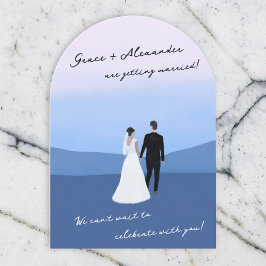 モダンなアーチの結婚式招待状 招待状