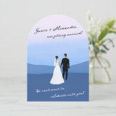 モダンなアーチの結婚式招待状 招待状 (スタンド正面)