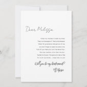 モダンなアーチの花嫁の友人への写真提案カード 招待状 (裏面)