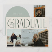 モダンなアーチボヘミアングラデュエート発表オープンハウス 招待状 (正面/裏面)