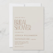 モダンなアーチラインズ 幾何学的なブラウンの結婚式前祝い 招待状 (正面)