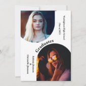 モダンなアーチ写真 兄弟姉妹 二人卒業 招待状 (正面)