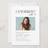 モダンなアーチ写真 卒業発表 招待状 (裏面)