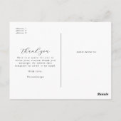 モダンなアーチ型フォトコラージュの結婚式お礼カード ポストカード (裏面)