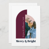 モダンなアーチ 紫と青の写真 2022年 ホリデーカード (正面/裏面)