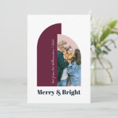 モダンなアーチ 紫と青の写真 2022年 ホリデーカード (スタンド正面)