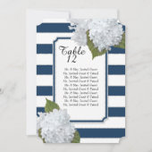 モダンなアールデコの白いアジサイのテーブルの座席 招待状 (正面)