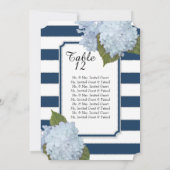 モダンなアールデコの白いアジサイのテーブルの座席 招待状 (裏面)