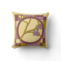 モダンなアールヌーボーの花の円の紫色