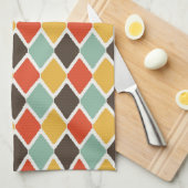 モダンなイカットの種族のファッションパターン キッチンタオル (四つ折り)