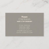 モダンなイニシャルのロゴの未来派のスタイルの白い灰色 名刺 (裏面)