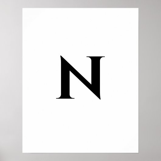 モダンなイニシャルモノグラムデザイン ポスター (正面)