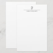 モダンなイニシャル入り プロフェッショナルでシンプルな名前 便箋 (正面/裏面)