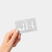 モダンなイニシャル（またはその他のテキスト） グレー バッジ (手持ち)