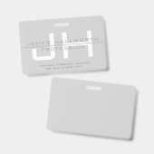 モダンなイニシャル（またはその他のテキスト） グレー バッジ (表裏)