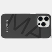 モダンなイニシャル グレー Case-Mate iPhoneケース (裏面 (横))