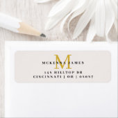 モダンなイニシャル ネーム 返送先ラベル ラベル (インサイチュ)