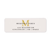 モダンなイニシャル ネーム 返送先ラベル ラベル (正面)