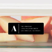 モダンなイニシャル & 住所 ウォータープルーフラベル ラベル (貼付)