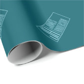 モダンなイニシャル & 名前 | ダークティール & ライトブルー ラッピングペーパー (ロールコーナー)