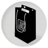 モダンなイニシャル | 黒と白 スモールペーパーバッグ