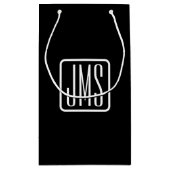 モダンなイニシャル | 黒と白 スモールペーパーバッグ (裏面)