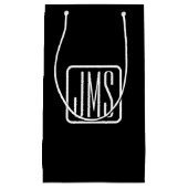 モダンなイニシャル | 黒と白 スモールペーパーバッグ (正面)