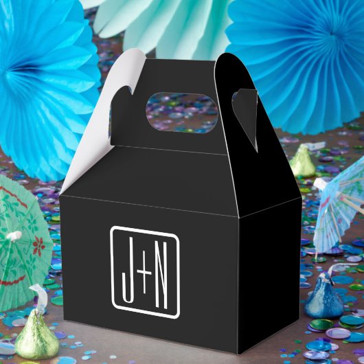 モダンなイニシャル | 黒と白 フェイバーボックス (パーティー)