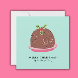 モダンなイラストのクリスマス・プディング シーズンカード