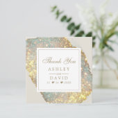 モダンなイリデセントグリッターの結婚式お礼カード サンキューカード (スタンド正面)