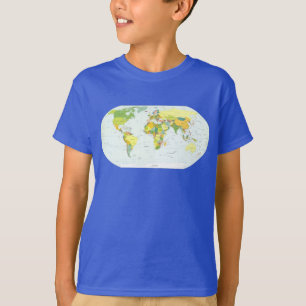 モダンなインテリアにぴったりな世界地図ポスター: 政治的な地図 Tシャツ