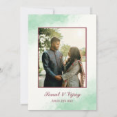 モダンなインドのヒンズー教の結婚式のガネーシャロゴ ミニマル 招待状 (裏面)