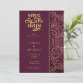 モダンなインドの結婚式のSave The Dateのお知らせ セーブザデート (スタンド正面)