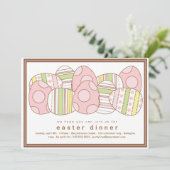 モダンなイースターエッグのイースターディナー招待状 招待状 (スタンド正面)