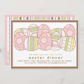 モダンなイースターエッグのイースターディナー招待状 招待状 (正面/裏面)