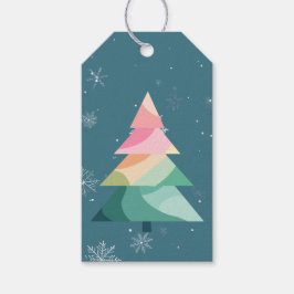 モダンなウェーブのクリスマスツリーギフトタグ ギフトタグ