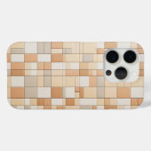 モダンなウォームベージュ＆ピーチモザイク携帯ケース アース Case-Mate iPhoneケース (裏面 (横))