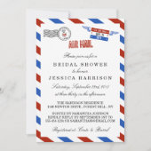 モダンなエアメール ブライダルシャワーの招待状 招待状 (正面)