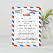 モダンなエアメール ブライダルシャワーの招待状 招待状 (スタンド正面)