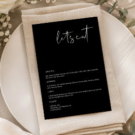 モダンなエッジ ブラック Let's Eat テーブルメニュー カード