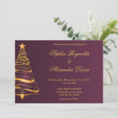 モダンなエレガンスなミニマリストのクリスマスツリーの結婚式 招待状 (スタンド正面)